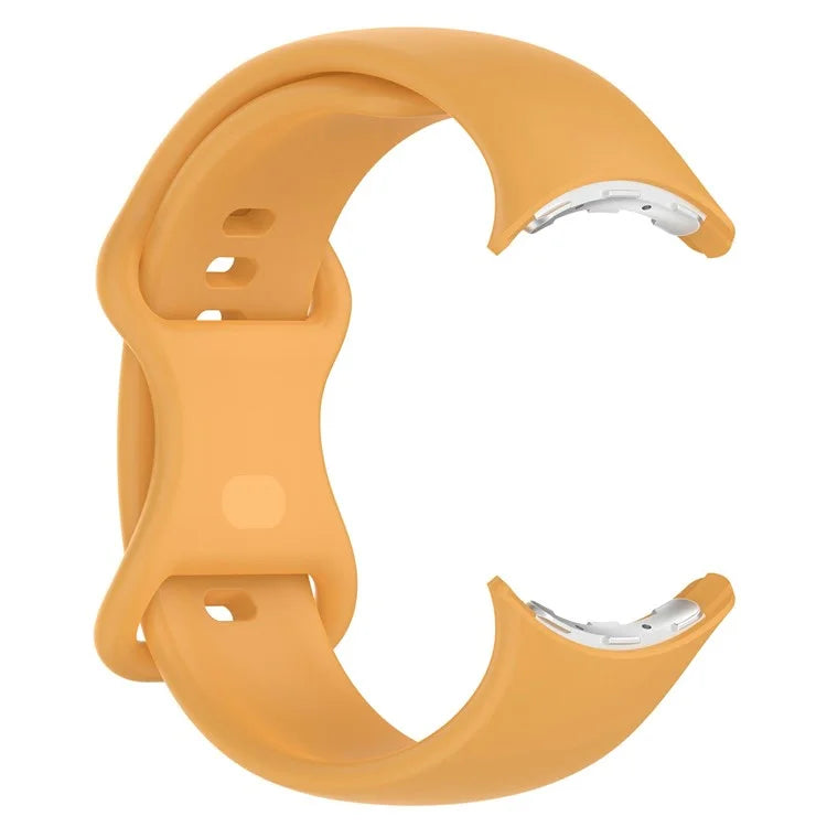 For Google Pixel Watch 3 45mm Replacement Strap 8 Shape Silicone Watch Band with Color Buckle, Size L