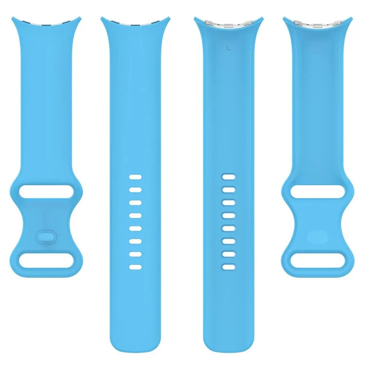 For Google Pixel Watch 3 45mm Replacement Strap 8 Shape Silicone Watch Band with Color Buckle, Size L