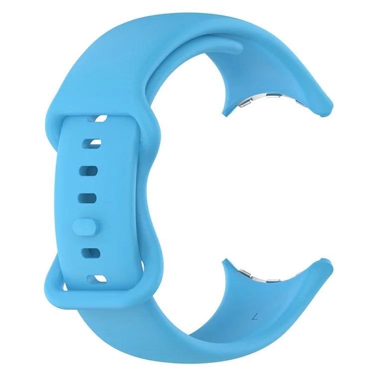 For Google Pixel Watch 3 45mm Replacement Strap 8 Shape Silicone Watch Band with Color Buckle, Size L