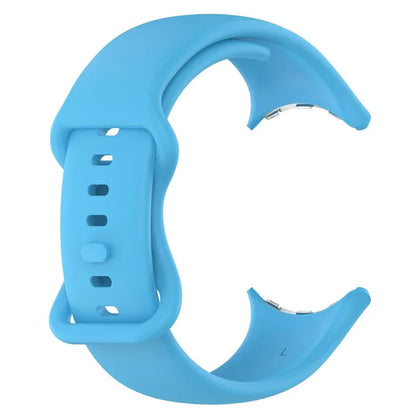 For Google Pixel Watch 3 45mm Replacement Strap 8 Shape Silicone Watch Band with Color Buckle, Size L