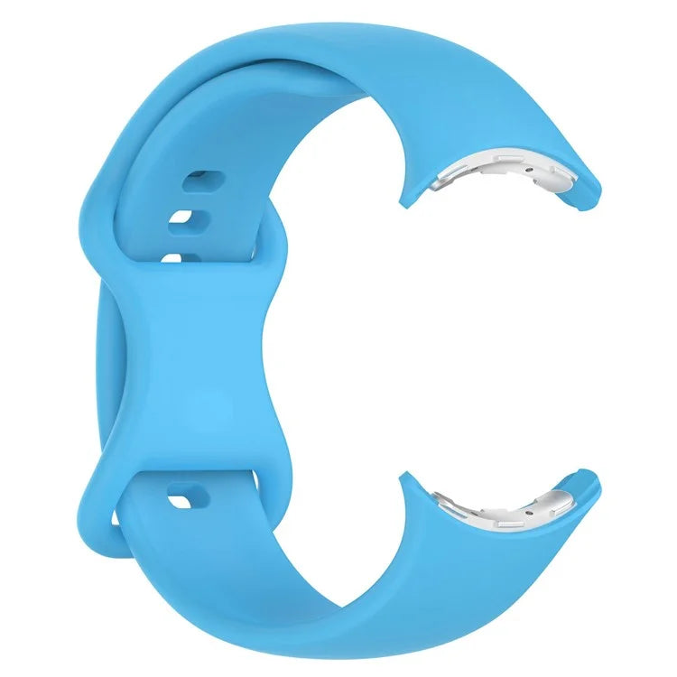 For Google Pixel Watch 3 45mm Replacement Strap 8 Shape Silicone Watch Band with Color Buckle, Size L