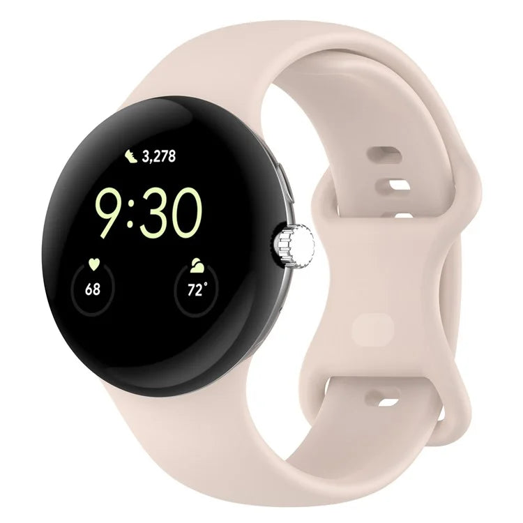 For Google Pixel Watch 3 45mm Replacement Strap 8 Shape Silicone Watch Band with Color Buckle, Size L