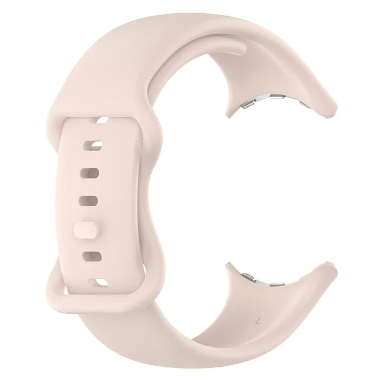 For Google Pixel Watch 3 45mm Replacement Strap 8 Shape Silicone Watch Band with Color Buckle, Size L