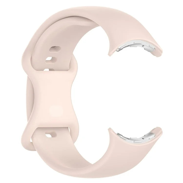 For Google Pixel Watch 3 45mm Replacement Strap 8 Shape Silicone Watch Band with Color Buckle, Size L