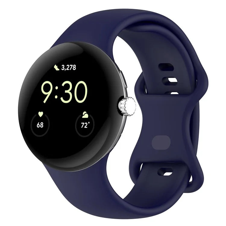 For Google Pixel Watch 3 45mm Replacement Strap 8 Shape Silicone Watch Band with Color Buckle, Size L