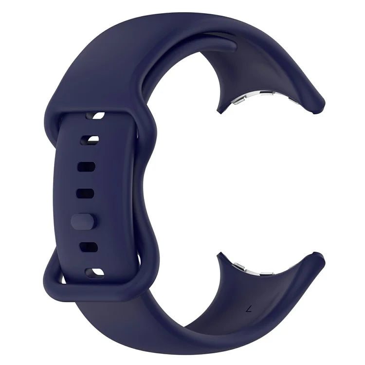 For Google Pixel Watch 3 45mm Replacement Strap 8 Shape Silicone Watch Band with Color Buckle, Size L