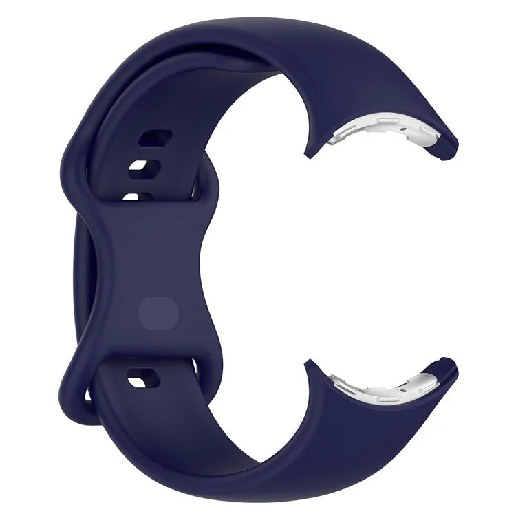 For Google Pixel Watch 3 45mm Replacement Strap 8 Shape Silicone Watch Band with Color Buckle, Size L