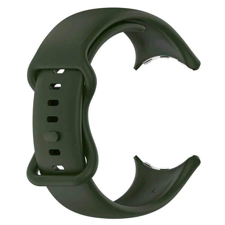 For Google Pixel Watch 3 45mm Replacement Strap 8 Shape Silicone Watch Band with Color Buckle, Size L