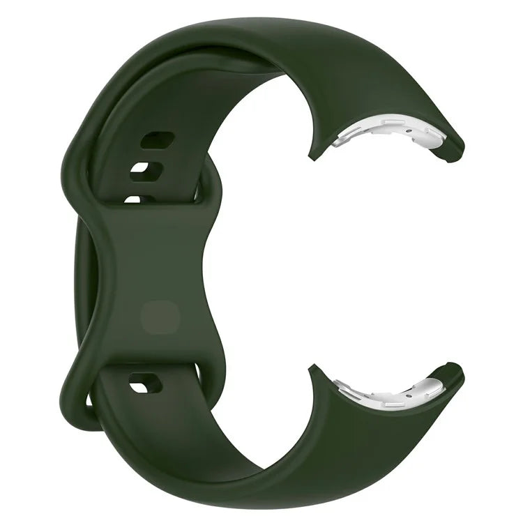 For Google Pixel Watch 3 45mm Replacement Strap 8 Shape Silicone Watch Band with Color Buckle, Size L