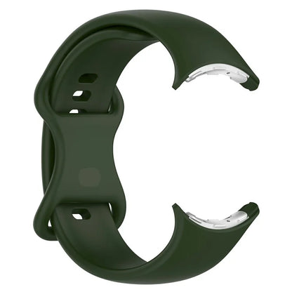 For Google Pixel Watch 3 45mm Replacement Strap 8 Shape Silicone Watch Band with Color Buckle, Size L