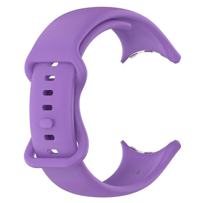 For Google Pixel Watch 3 45mm Replacement Strap 8 Shape Silicone Watch Band with Color Buckle, Size L