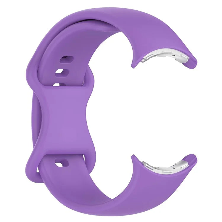For Google Pixel Watch 3 45mm Replacement Strap 8 Shape Silicone Watch Band with Color Buckle, Size L
