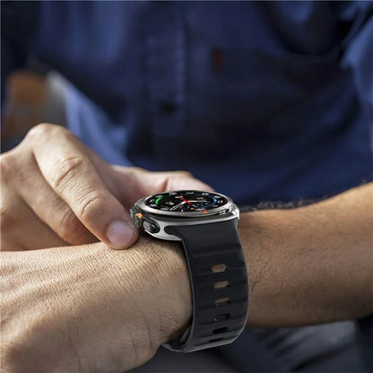 For Samsung Galaxy Watch Ultra 47mm Silicone Watch Band Breathable Sport  Watch Strap