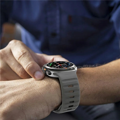 For Samsung Galaxy Watch Ultra 47mm Silicone Watch Band Breathable Sport  Watch Strap