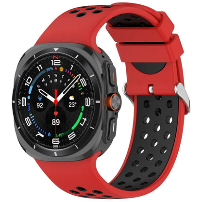 For Samsung Galaxy Watch Ultra 47mm Silicone Sport Strap Breathable Dual Color Watch Strap
