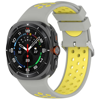 For Samsung Galaxy Watch Ultra 47mm Silicone Sport Strap Breathable Dual Color Watch Strap