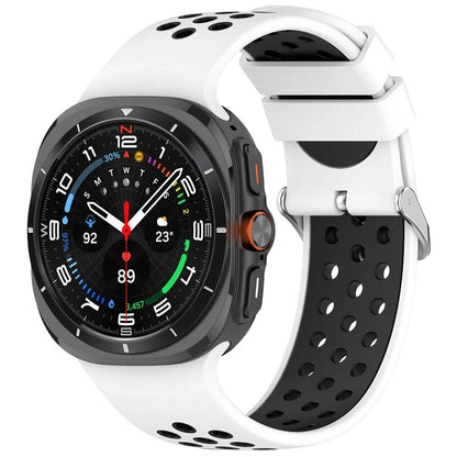 For Samsung Galaxy Watch Ultra 47mm Silicone Sport Strap Breathable Dual Color Watch Strap