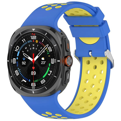 For Samsung Galaxy Watch Ultra 47mm Silicone Sport Strap Breathable Dual Color Watch Strap