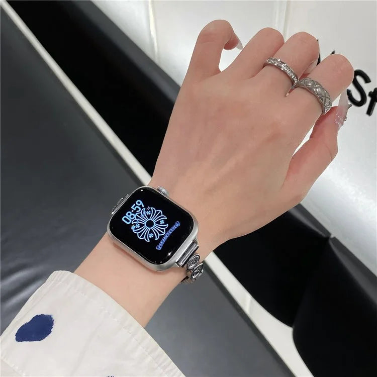For Xiaomi Mi Band 9  /  9 NFC  /  Smart Band 8  /  8 NFC Denim Watch Band Metal Button Replacement Strap