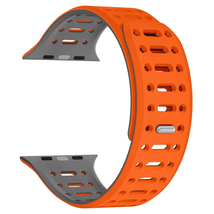 For Apple Watch 10 42mm / 9 8 7 41mm / SE (2023) SE (2022) SE 6 5 4 40mm / 3 2 1 38mm Magnetic Silicone Sport Band