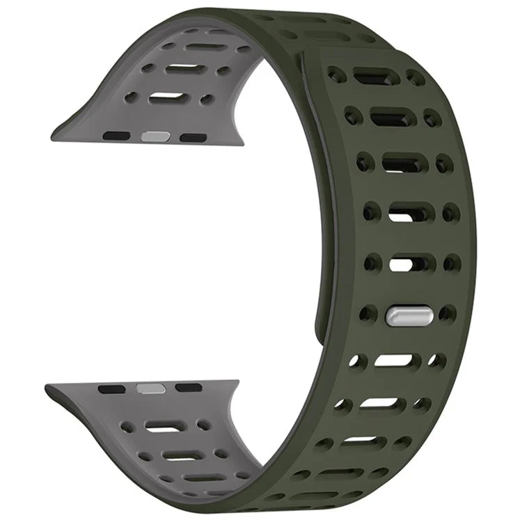 For Apple Watch 10 42mm / 9 8 7 41mm / SE (2023) SE (2022) SE 6 5 4 40mm / 3 2 1 38mm Magnetic Silicone Sport Band