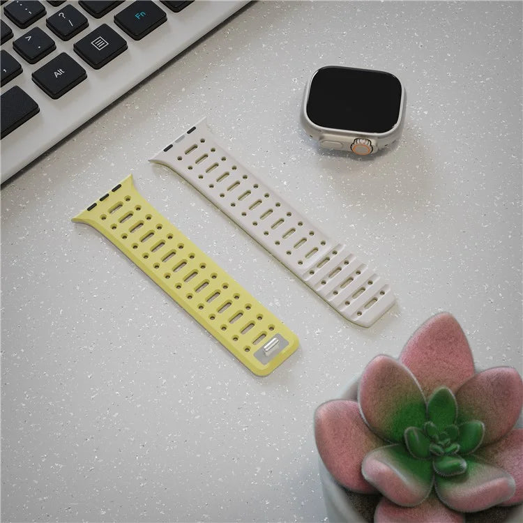 For Apple Watch 10 42mm / 9 8 7 41mm / SE (2023) SE (2022) SE 6 5 4 40mm / 3 2 1 38mm Magnetic Silicone Sport Band