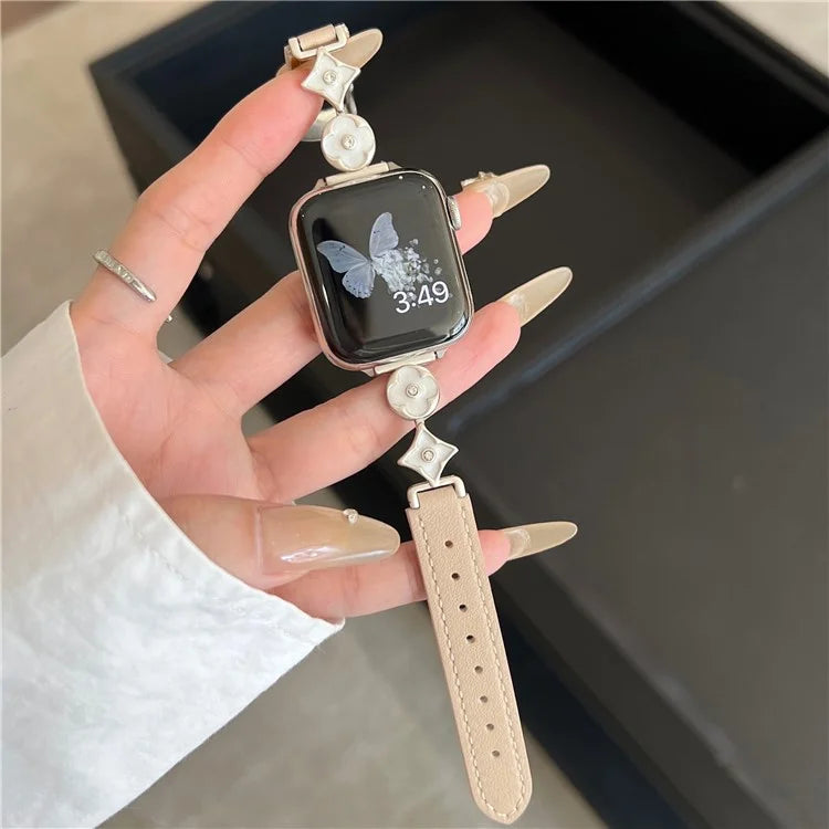 For Apple Watch 10 46mm / Ultra 2 / Ultra 49mm / 9 8 7 45mm / SE (2023) SE (2022) SE 6 5 4 44mm / 3 2 1 42mm Leather Watch Band