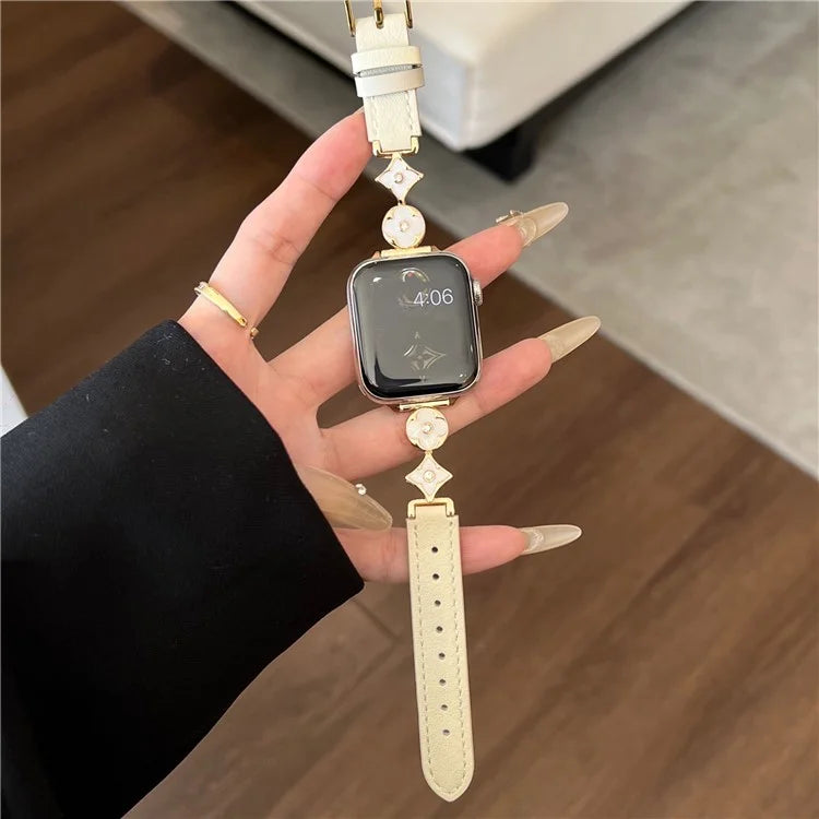 For Apple Watch 10 46mm / Ultra 2 / Ultra 49mm / 9 8 7 45mm / SE (2023) SE (2022) SE 6 5 4 44mm / 3 2 1 42mm Leather Watch Band