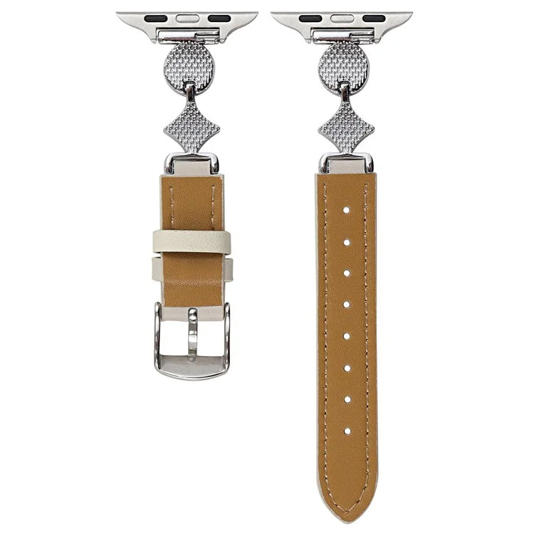 For Apple Watch 10 46mm / Ultra 2 / Ultra 49mm / 9 8 7 45mm / SE (2023) SE (2022) SE 6 5 4 44mm / 3 2 1 42mm Leather Watch Band