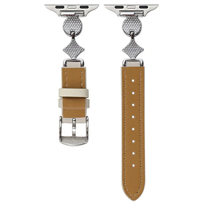 For Apple Watch 10 46mm / Ultra 2 / Ultra 49mm / 9 8 7 45mm / SE (2023) SE (2022) SE 6 5 4 44mm / 3 2 1 42mm Leather Watch Band