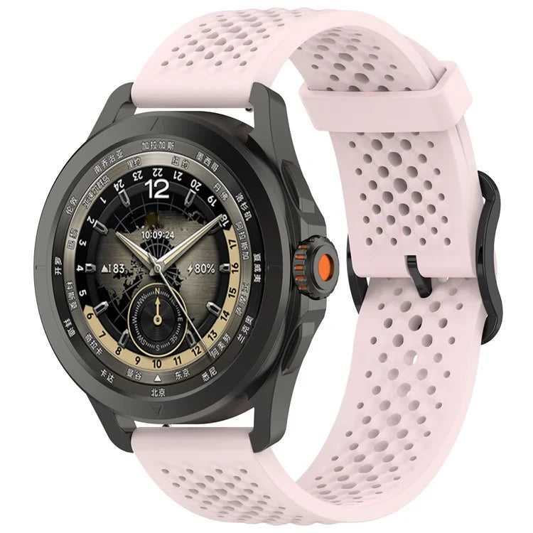 For Xiaomi Watch S4 Sport / Samsung Galaxy Watch3 45mm / Watch 42mm Silicone 22mm Multiple Holes Breathable Watch Strap