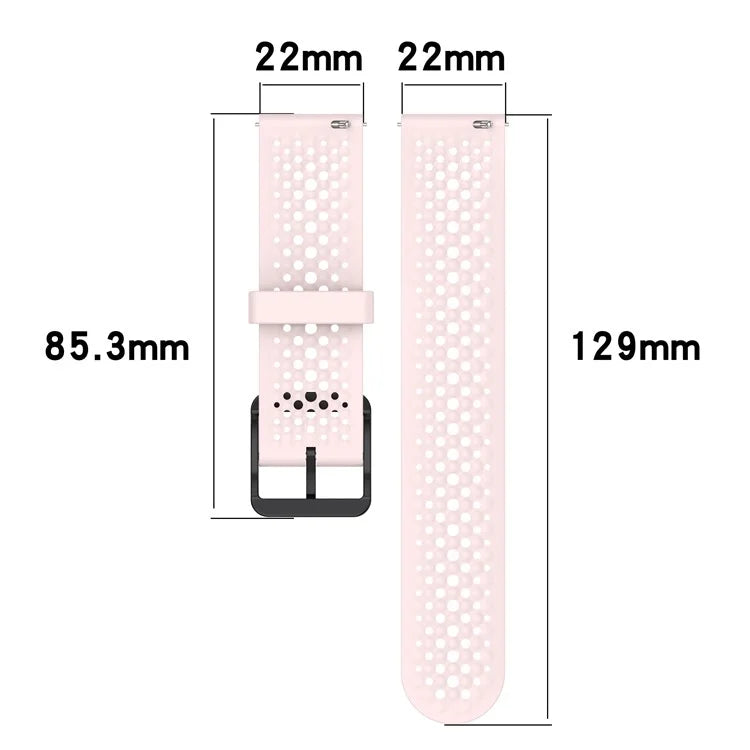 For Xiaomi Watch S4 Sport / Samsung Galaxy Watch3 45mm / Watch 42mm Silicone 22mm Multiple Holes Breathable Watch Strap