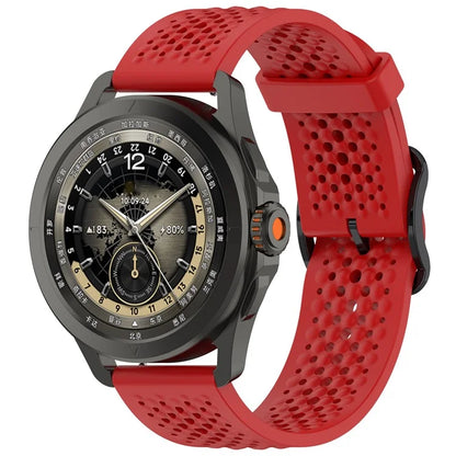 For Xiaomi Watch S4 Sport / Samsung Galaxy Watch3 45mm / Watch 42mm Silicone 22mm Multiple Holes Breathable Watch Strap