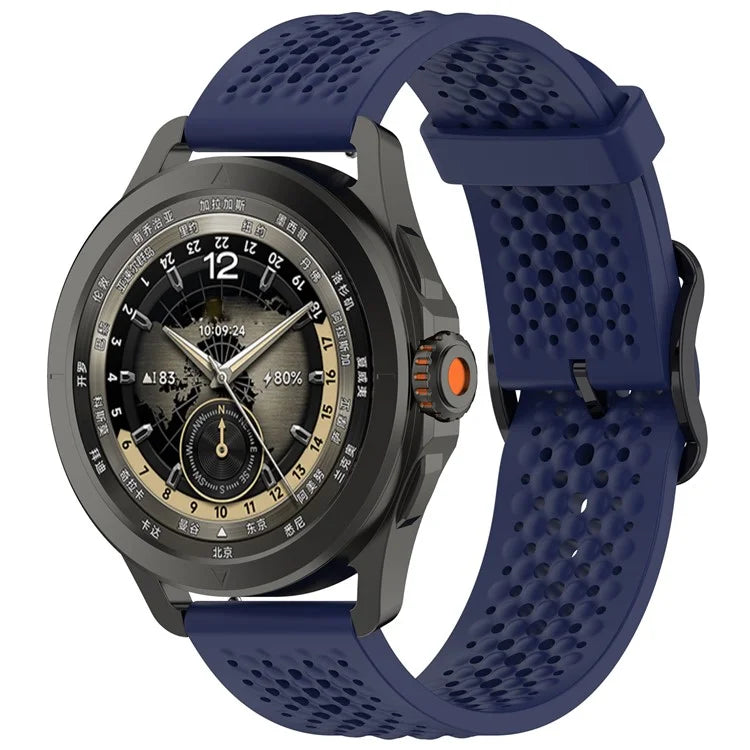 For Xiaomi Watch S4 Sport / Samsung Galaxy Watch3 45mm / Watch 42mm Silicone 22mm Multiple Holes Breathable Watch Strap