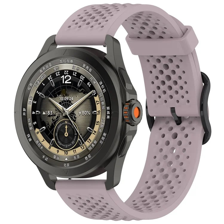 For Xiaomi Watch S4 Sport / Samsung Galaxy Watch3 45mm / Watch 42mm Silicone 22mm Multiple Holes Breathable Watch Strap
