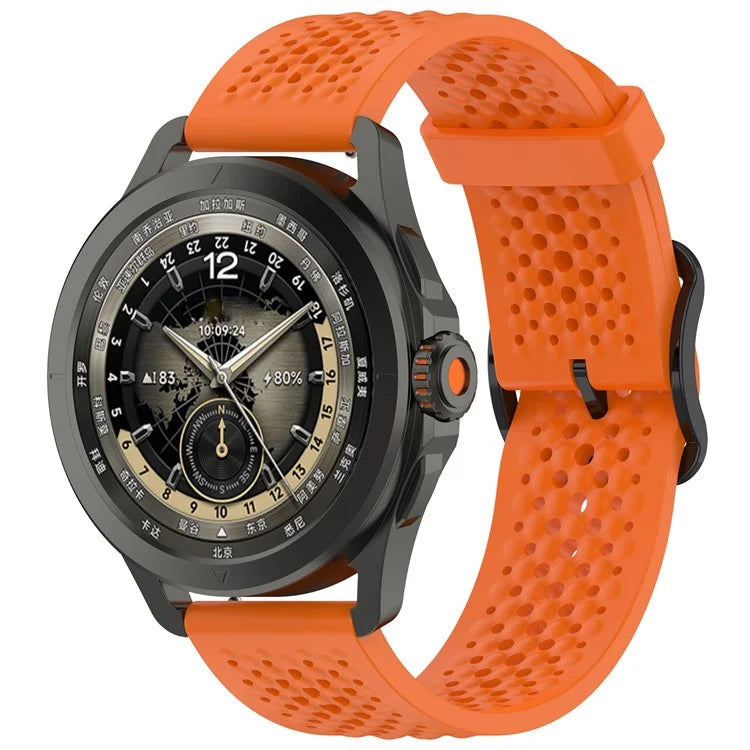 For Samsung Galaxy Watch FE 40mm / Watch7 44mm / 40mm Silicone 20mm Multiple Holes Breathable Watch Strap