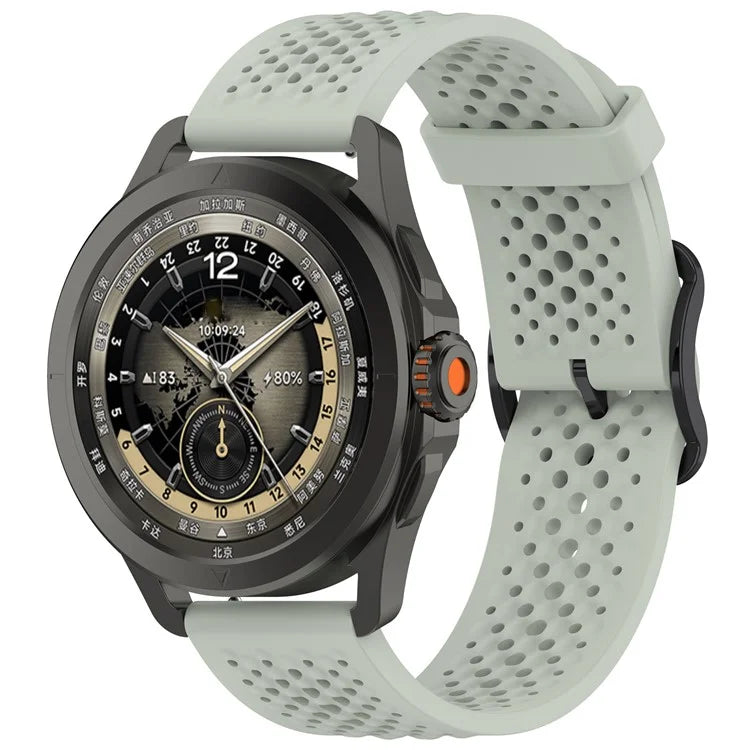 For Samsung Galaxy Watch FE 40mm / Watch7 44mm / 40mm Silicone 20mm Multiple Holes Breathable Watch Strap