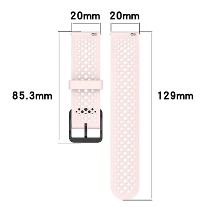 For Samsung Galaxy Watch FE 40mm / Watch7 44mm / 40mm Silicone 20mm Multiple Holes Breathable Watch Strap