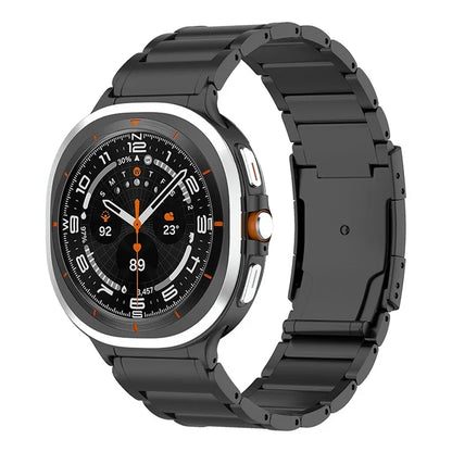 Titanium Steel Band for Samsung Galaxy Watch Ultra 47mm Replacement 3-bead Watch Strap