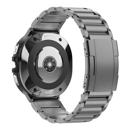 Titanium Steel Band for Samsung Galaxy Watch Ultra 47mm Replacement 3-bead Watch Strap