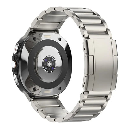 Titanium Steel Band for Samsung Galaxy Watch Ultra 47mm Replacement 3-bead Watch Strap