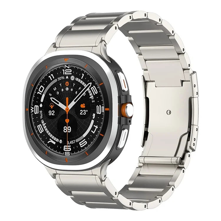 Titanium Steel Band for Samsung Galaxy Watch Ultra 47mm Replacement 3-bead Watch Strap