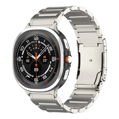 Titanium Steel Band for Samsung Galaxy Watch Ultra 47mm Replacement 3-bead Watch Strap