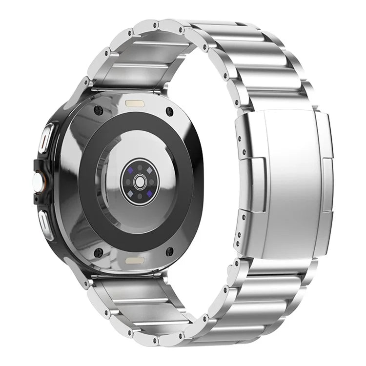 Titanium Steel Band for Samsung Galaxy Watch Ultra 47mm Replacement 3-bead Watch Strap