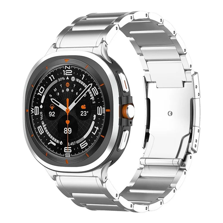 Titanium Steel Band for Samsung Galaxy Watch Ultra 47mm Replacement 3-bead Watch Strap