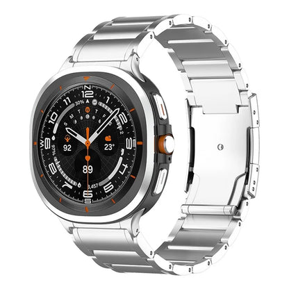 Titanium Steel Band for Samsung Galaxy Watch Ultra 47mm Replacement 3-bead Watch Strap