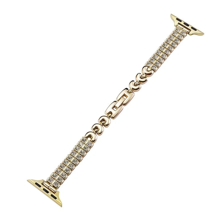 For Apple Watch 10 46mm / Ultra 2 / Ultra 49mm / 9 8 7 45mm / SE (2023) SE (2022) SE 6 5 4 44mm / 3 2 1 42mm Rhinestones Metal Watch Strap
