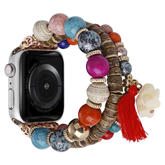 For Apple Watch 10 46mm / Ultra 2 / Ultra 49mm / 9 8 7 45mm / SE (2023) SE (2022) SE 6 5 4 44mm / 3 2 1 42mm Beads Strap Elephant Pendant