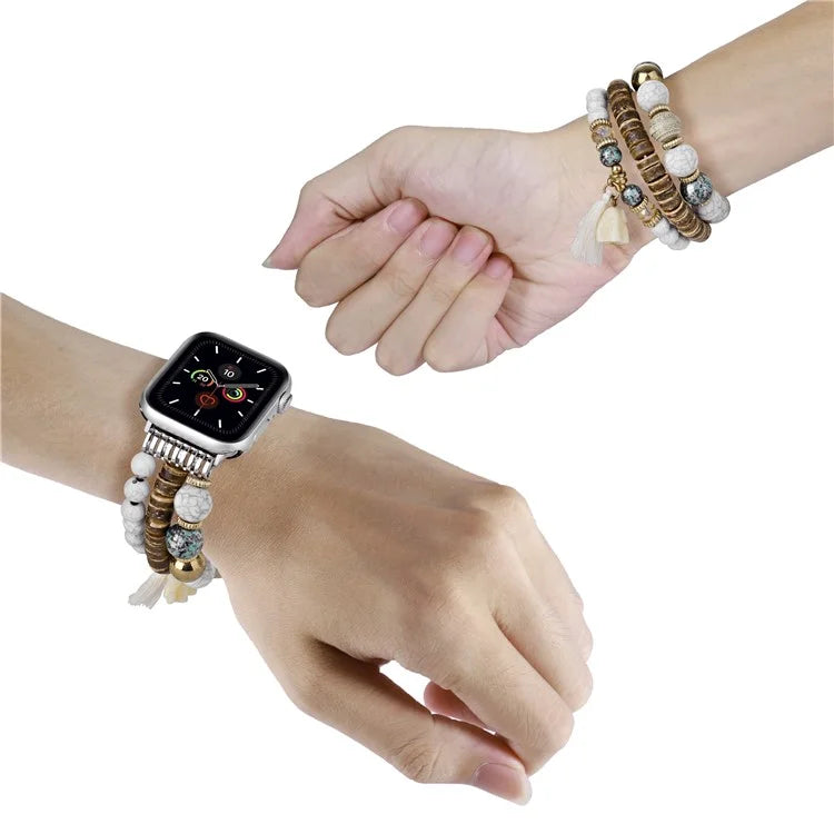 For Apple Watch 10 46mm / Ultra 2 / Ultra 49mm / 9 8 7 45mm / SE (2023) SE (2022) SE 6 5 4 44mm / 3 2 1 42mm Beads Strap Elephant Pendant