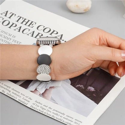For Apple Watch Series 10 42mm / 9 8 7 41mm / SE (2023) SE (2022) SE 6 5 4 40mm / 3 2 1 38mm Round Pieces Zinc Alloy Strap